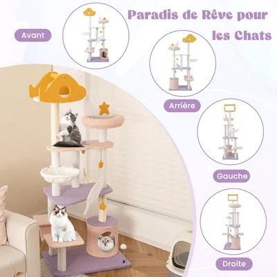 GIANTEX Arbre à Chat de 167 cm, Grande Arbre Moderne pour Chat