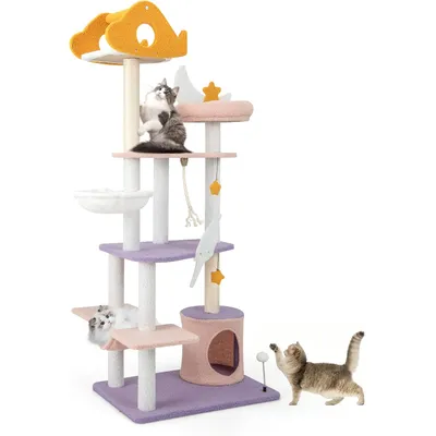 GIANTEX Arbre à Chat de 167 cm, Grande Arbre Moderne pour Chat