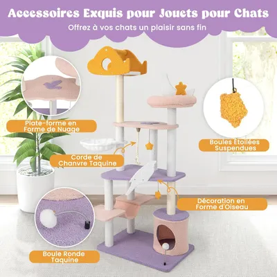 GIANTEX Arbre à Chat de 167 cm, Grande Arbre Moderne pour Chat