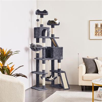 Arbre à Chat 209 Cm 2 Perchoirs Design Mignon 2 Grandes Niches