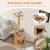 GIANTEX Arbre à Chat en Bois 129 cm, Arbre à Chat avec Poteaux en S, Condo
