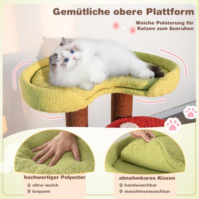 GIANTEX Pilzförmiger Kratzbaum für Kätzchen Mit Sisalstange
