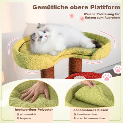 GIANTEX Pilzförmiger Kratzbaum für Kätzchen Mit Sisalstange GIANTEX Pilzförmiger Kratzbaum für Kätzchen Mit Sisalstange