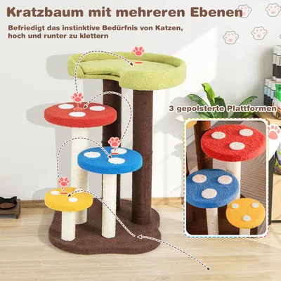 GIANTEX Pilzförmiger Kratzbaum für Kätzchen Mit Sisalstange GIANTEX Pilzförmiger Kratzbaum für Kätzchen Mit Sisalstange