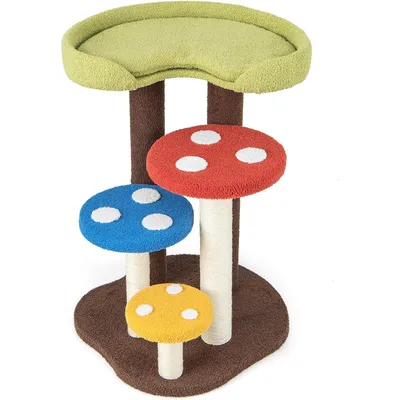 GIANTEX Arbre à Chat de Champignon pour Chaton avec Poteau en Sisal