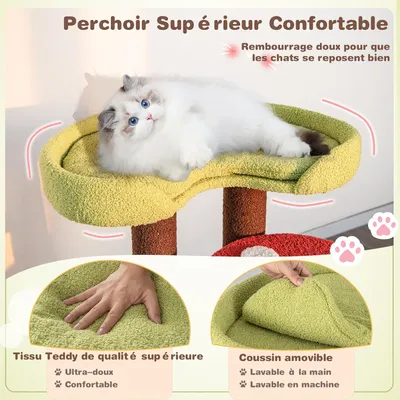GIANTEX Arbre à Chat de Champignon pour Chaton avec Poteau en Sisal