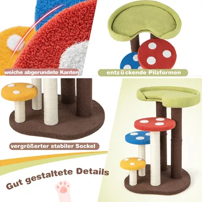 GIANTEX Pilzförmiger Kratzbaum für Kätzchen Mit Sisalstange GIANTEX Pilzförmiger Kratzbaum für Kätzchen Mit Sisalstange