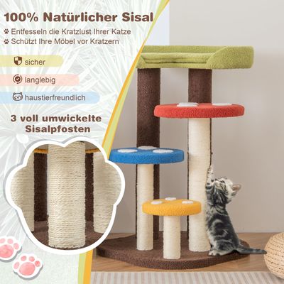 GIANTEX Pilzförmiger Kratzbaum für Kätzchen Mit Sisalstange
