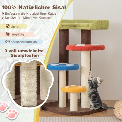 GIANTEX Pilzförmiger Kratzbaum für Kätzchen Mit Sisalstange GIANTEX Pilzförmiger Kratzbaum für Kätzchen Mit Sisalstange