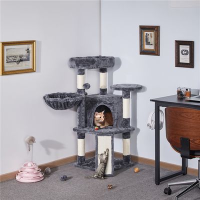 Arbre à Chat Multiniveau Tour De Jeux Pour Chatons 106 Cm H Gris Foncé