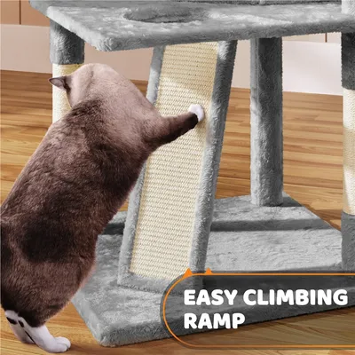 Yaheetech Arbre à chat Confort Agréable Gris Clair