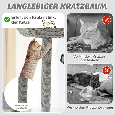 GIANTEX Kratzbaum 106 cm – Geschwungenes Design – Kratzbrett Aus Sisal GIANTEX Kratzbaum 106 cm – Geschwungenes Design – Kratzbrett Aus Sisal