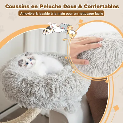GIANTEX Arbre à Chat Moderne 178cm - Design Incurvé - Griffoirs en Sisal GIANTEX Arbre à Chat Moderne 178cm - Design Incurvé - Griffoirs en Sisal