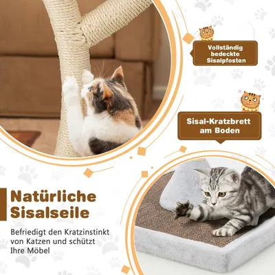 GIANTEX 178cm Kratzbaum groß,Katzenbaum mit 3 warmen Liegeflächen