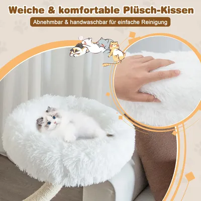 GIANTEX Moderner Kratzbaum 178cm–Geschwungenes Design–Sisal-Kratzflächen GIANTEX Moderner Kratzbaum 178cm–Geschwungenes Design–Sisal-Kratzflächen