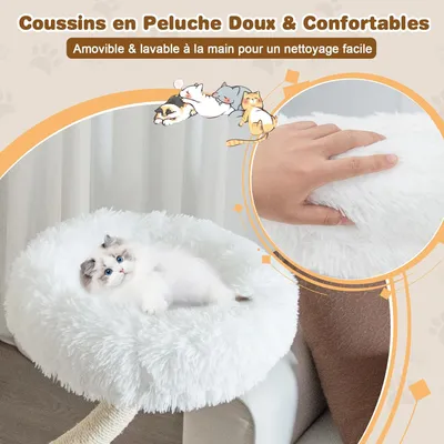 GIANTEX Arbre à Chat Moderne 178cm - Design Incurvé - Griffoirs en Sisal