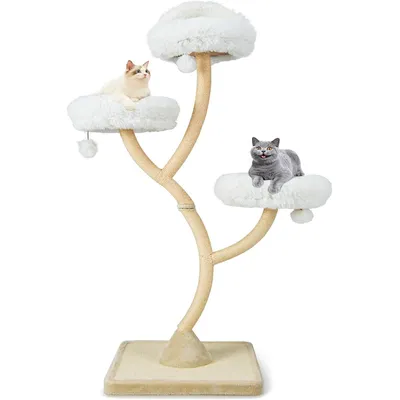 GIANTEX Moderner Kratzbaum 178cm–Geschwungenes Design–Sisal-Kratzflächen