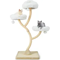 GIANTEX Arbre à Chat Moderne 178cm - Design Incurvé - Griffoirs en Sisal