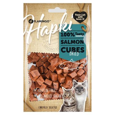 Friandise Hapki cubes de saumon pour chat 85 g sans gluten