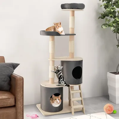 GIANTEX Arbre à Chats 161CM - Colonnes à Gratter - Perchoir Supérieur