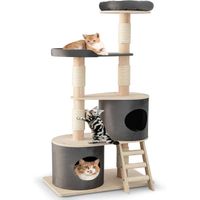 GIANTEX Arbre à Chats 161CM - Colonnes à Gratter - Perchoir Supérieur