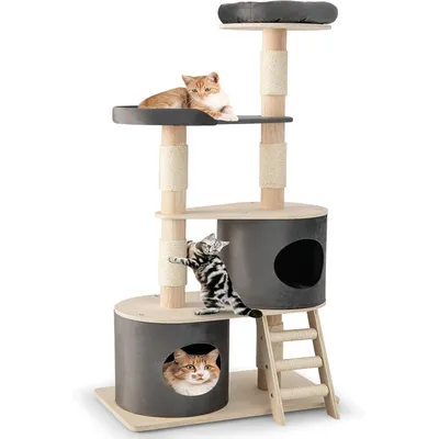 GIANTEX Arbre à Chats 161CM - Colonnes à Gratter - Perchoir Supérieur
