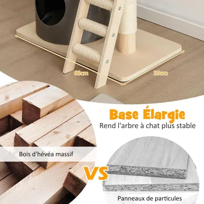 GIANTEX Arbre à Chats 161CM - Colonnes à Gratter - Perchoir Supérieur