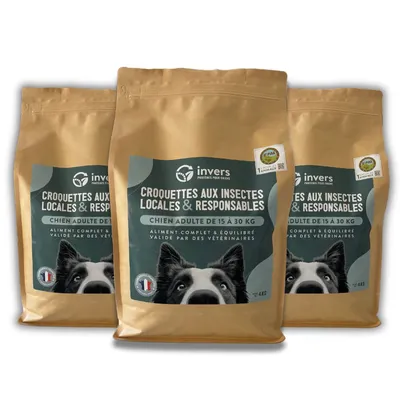 Croquettes aux insectes pour chien de taille moyenne - Invers