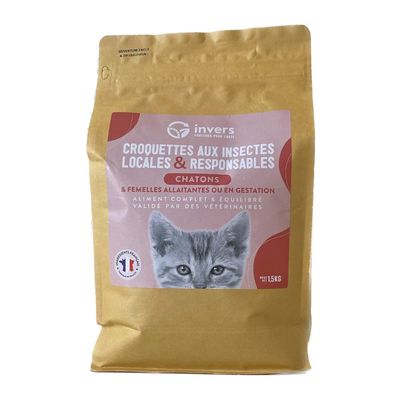 Croquettes aux insectes pour chatons et femelles allaintantes - Invers 1,5kg