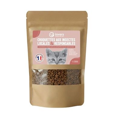 Croquettes aux insectes pour chatons et femelles allaintantes - Invers Échantillon 200g
