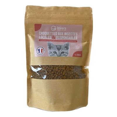 Croquettes aux insectes pour chatons et femelles allaintantes - Invers Échantillon 200g