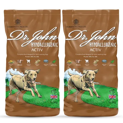 Dr John Hypoallergenic Activ Trockenfutter für aktive Hunde