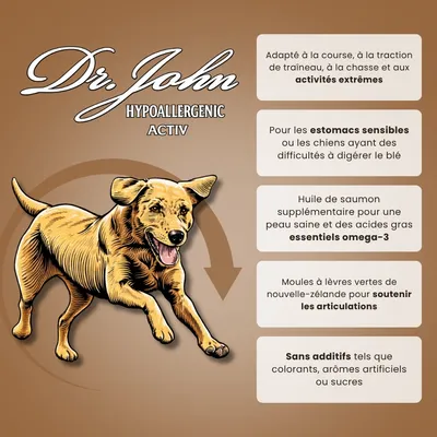 Croquettes chien actif – Dr John Hypoallergenic Activ