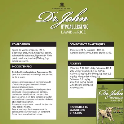 Dr John Agneau avec du Riz Hypoallergénique