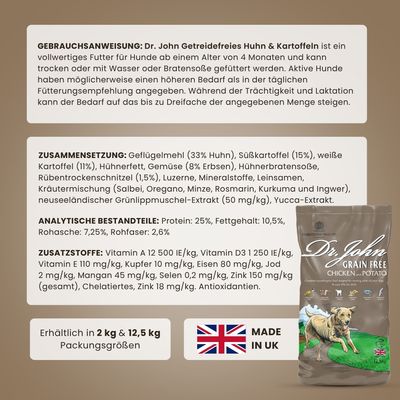 Dr John Getreidefrei mit Huhn für ausgewachsene Hunde
