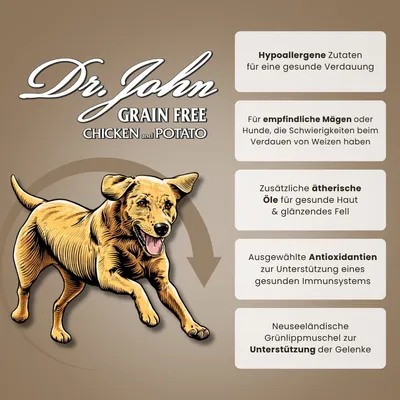 Dr John Getreidefrei mit Huhn für ausgewachsene Hunde – 2 x 12,5 kg