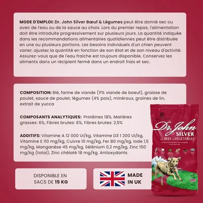 Croquettes chien adulte – Dr John Silver Bœuf