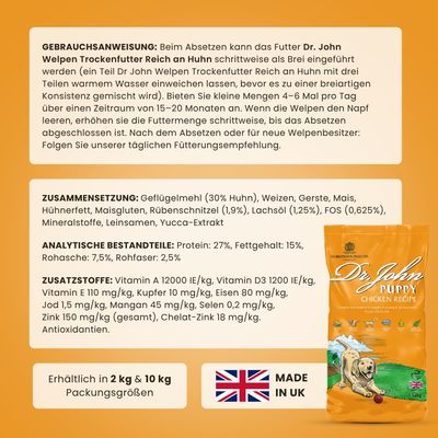 Dr John Puppy mit Huhn – Welpenfutter