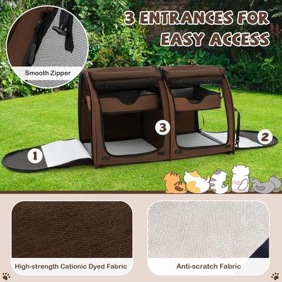 GIANTEX Sac de Transport à 2 Compartiments pour Chien Chat