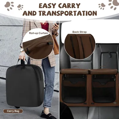 GIANTEX Sac de Transport à 2 Compartiments pour Chien Chat