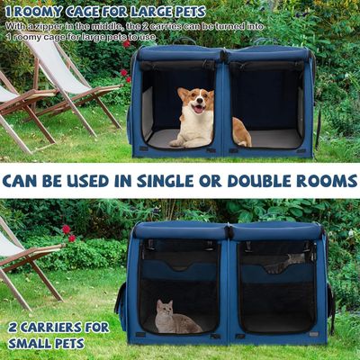 GIANTEX Sac de Transport pour Chien Chat à 2 Compartiments