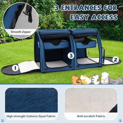 GIANTEX Sac de Transport pour Chien Chat à 2 Compartiments