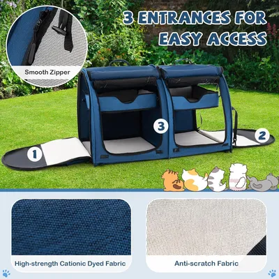 GIANTEX Sac de Transport pour Chien Chat à 2 Compartiments