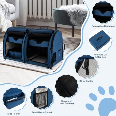 GIANTEX Sac de Transport pour Chien Chat à 2 Compartiments