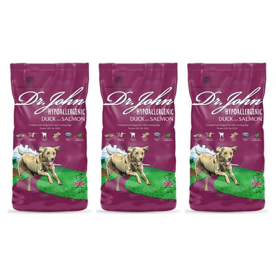 Dr John Canard et Saumon Hypoallergéniques 3x2kg
