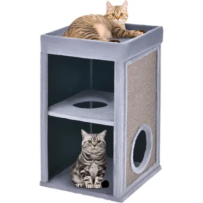 GIANTEX 3 Niveaux Niche pour Chats Détachables, Griffoir Planche Amovible