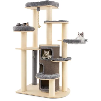GIANTEX Arbre à Chat 173cm en Bois, Perchoir Supérieur, Condo à 3 Étages GIANTEX Arbre à Chat 173cm en Bois, Perchoir Supérieur, Condo à 3 Étages