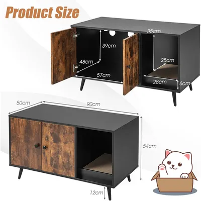 GIANTEX Maison de Toilette pour Chat, Armoire pour Chat, Style Industriel GIANTEX Maison de Toilette pour Chat, Armoire pour Chat, Style Industriel