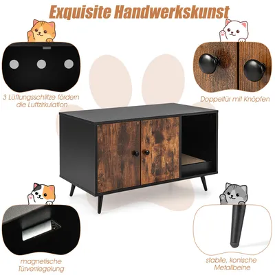 GIANTEX Katzenhaus, Katzenschrank, im Industrial-Stil GIANTEX Katzenhaus, Katzenschrank, im Industrial-Stil