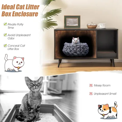 GIANTEX Maison de Toilette pour Chat, Armoire pour Chat, Style Industriel GIANTEX Maison de Toilette pour Chat, Armoire pour Chat, Style Industriel